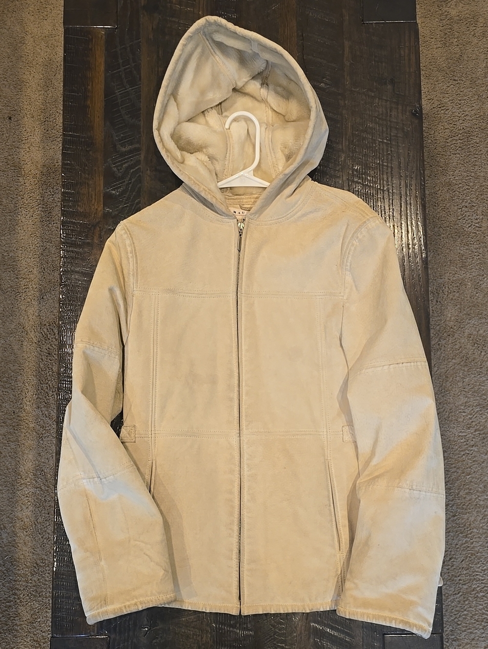 Maurices Plush Cream Zip Hoodie